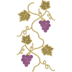 Diseño Para Bordado Rama Con Racimo De Uvas