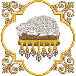 Embroidery Design Lamb Of God In The Frame