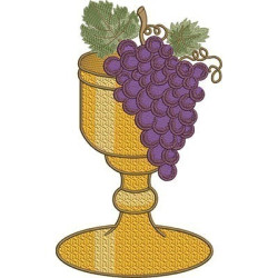 Matriz De Bordado Cálice Com Uvas 30 Cm