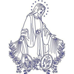 Embroidery Design Our Lady Of Grace The Miracle Medal