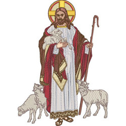 Embroidery Design Jesus Good Shepherd 18 Cm