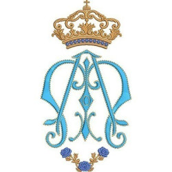 Embroidery Design Marian With Crown 15