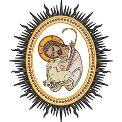 Embroidery Design Jesus Good Shepherd In The Frame 4
