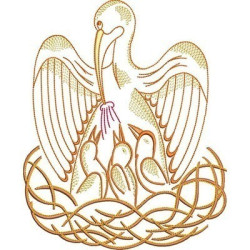 Embroidery Design Light Embroidered Pelican 22 Cm