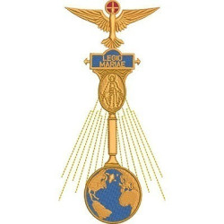 Embroidery Design Legio Mariae Standard 20 Cm