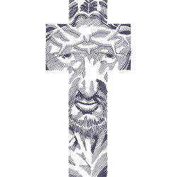 Embroidery Design Face Of Jesus And Cross Shape 1