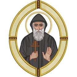 Embroidery Design Saint Charbel Makhlouf On Medal 2