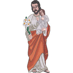 Embroidery Design Saint Joseph With Jesus 15 Cm
