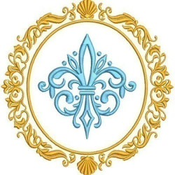 Embroidery Design Fleur De Lis Medal