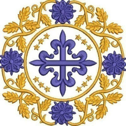 Embroidery Design Fleur De Lis Medal 2