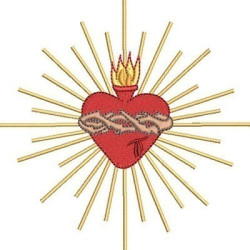 Matriz De Bordado Sagrado Coração De Jesus 13 Cm