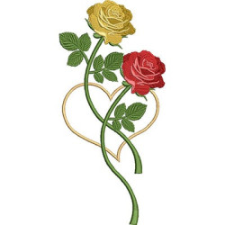 Diseño Para Bordado Rosas Con Corazon