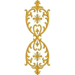 Embroidery Design Volutes With Cross 24 Cm