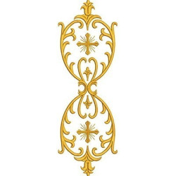 Embroidery Design Volutes With Cross 35 Cm