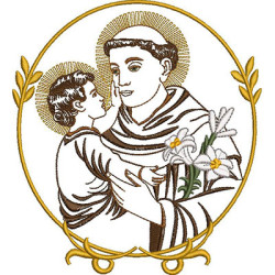 Embroidery Design Saint Anthony Contoured 19 Cm