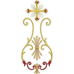 Embroidery Design Golden Arabesques With Cross