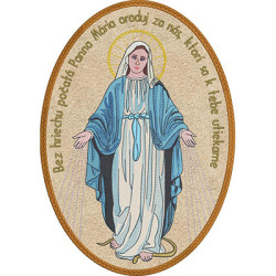 Embroidery Design Our Lady Of Grace Medal In Slovak