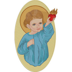 Matriz De Bordado Medalha Bebê Sagrado Coração De Jesus 35 Cm