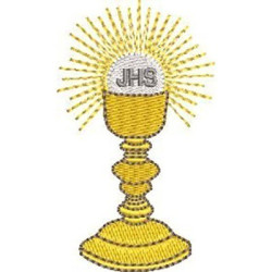 Embroidery Design Chalice With Consecrated Hosty 6 Cm
