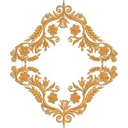 Matriz De Bordado Grande Moldura De Trigos E Flores