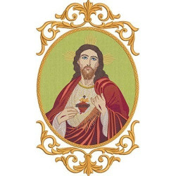 Diseño Para Bordado Medalla Del Sagrado Corazon De Jesus