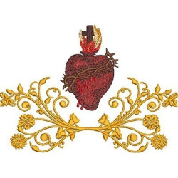 Diseño Para Bordado Sagrado Del Corazon De Jesus ​​adornado