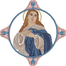 Embroidery Design Our Lady Of Conception Medal 3