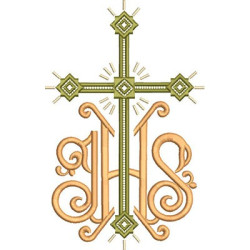 Embroidery Design Cross With Jhs 20 Cm