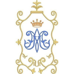 Embroidery Design Marian Embroidery With Crown 35 Cm