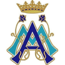Embroidery Design Marian Embroidery With Crown 2
