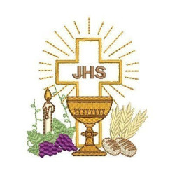 Embroidery Design Chalice With Wheat And Eucharist Grapes 6