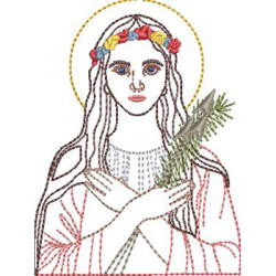 Embroidery Design Saint Filomena 4 Contoured