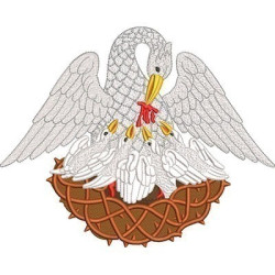 Embroidery Design Liturgical Pelican 25 Cm