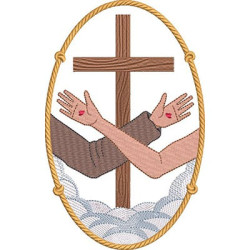Matriz De Bordado Medalha Abraço Franciscano