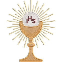 Embroidery Design Chalice With Consecrated Hosty 15 Cm