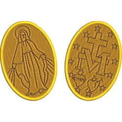 PAIR OF OUR LADY OF GRACE MEDAL 12 CM