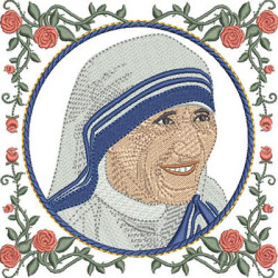Diseño Para Bordado Medalla Madre Teresa De Calcuta