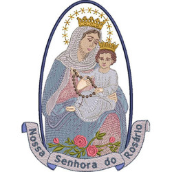 Embroidery Design Our Lady Of The Rosary Medal 2