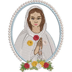 Embroidery Design Our Lady Of The Mystical Rose Medal 2