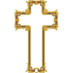 Embroidery Design Cross For Roman Chasule To Customize 42 X 70 Cm