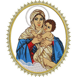 Embroidery Design Pilgrine Mother Medal 17 Cm
