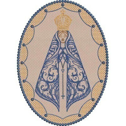Embroidery Design Our Lady Aparecida Medal Contoured
