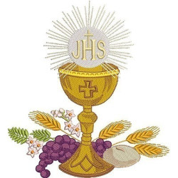 Embroidery Design Hostia Consecrated With Large Chalice