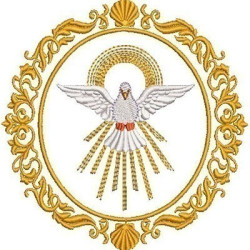 Embroidery Design Medal 13 Cm With Divine Holy Spirit