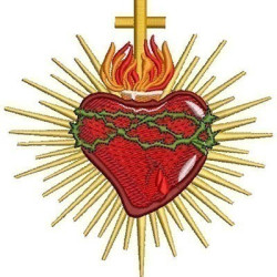 Matriz De Bordado Sagrado Coração De Jesus 13 Cm