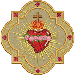 Embroidery Design Immaculate Heart Of Mary Frame 15 Cm