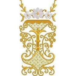 Embroidery Design Golden Arabesques For Gallon 34 Cm