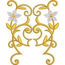 Embroidery Design Golden Arabesques For Gallon 20 Cm