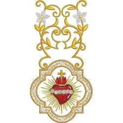 Embroidery Design Immaculate Heart Of Mary Decorated 30 Cm