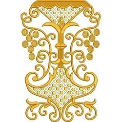 Embroidery Design Golden Arabesques For Gallon 25 Cm